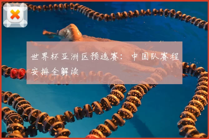 世界杯亚洲区预选赛：中国队赛程安排全解读
